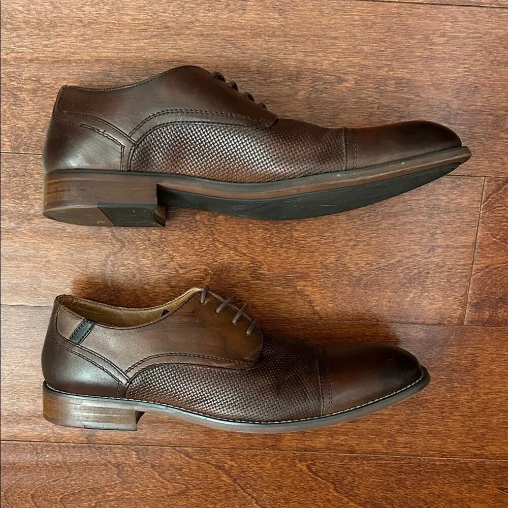 Steve Madden P. Dorian Dark Brown Men's Oxfords, Size 8.5